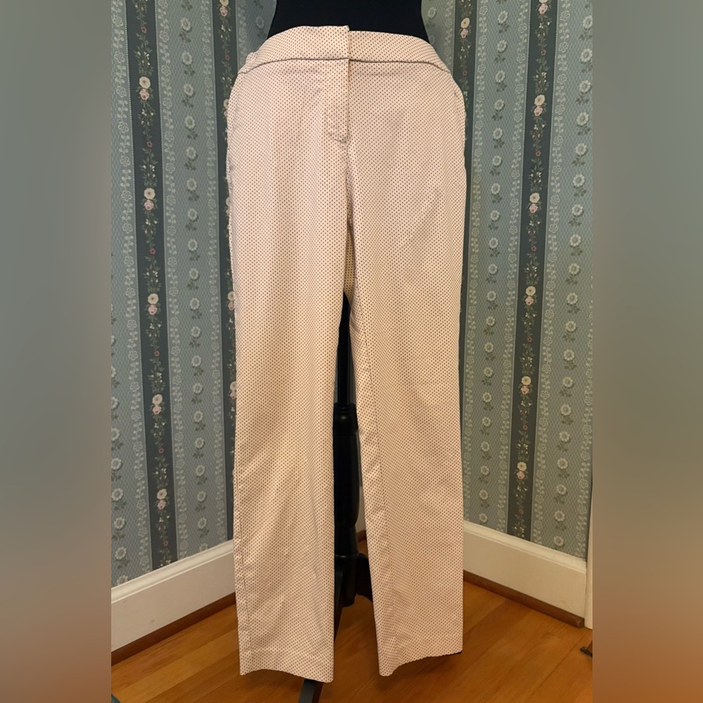 Dalia Cream Ankle Cropped Polka Dot Pants